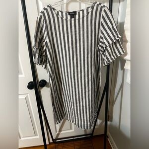 Lord & Taylor Striped Linen Dress